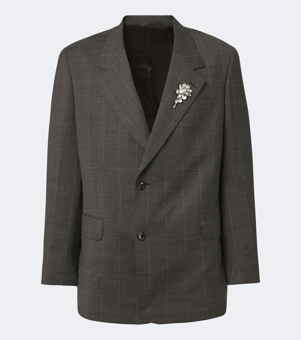 Simone Rocha Checked embellished wool blazer