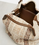 Loro Piana Bale Large leather-trimmed tote bag