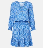 Heidi Klein Mykonos printed smocked minidress