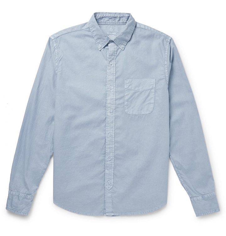 Photo: Save Khaki United - Slim-Fit Garment-Dyed Button-Down Collar Cotton Oxford Shirt - Blue