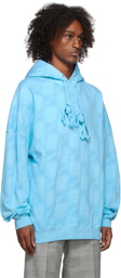 We11done Blue Oversized Zurry Hoodie