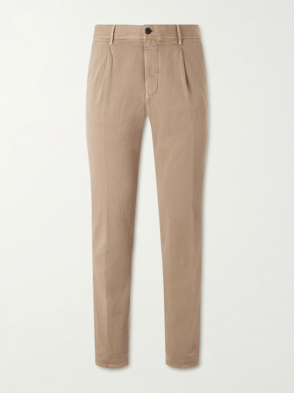 Slowear - Tapered Pleated Cotton-Blend Gabardine Trousers - Neutrals