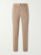 Slowear - Tapered Pleated Cotton-Blend Gabardine Trousers - Neutrals