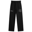 ANNIE HOOD Men's College Straight-Leg Joggers in Black/Black
