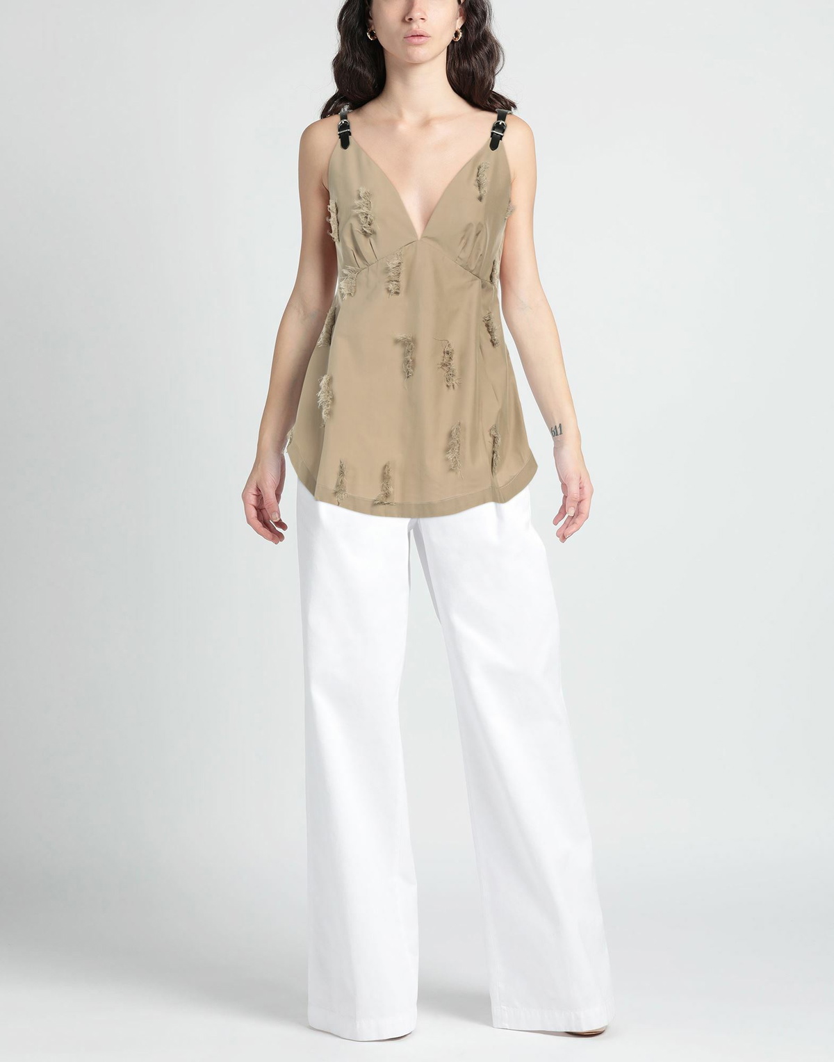 Durazzi Womens Top Military in Green