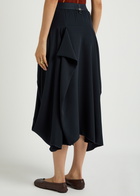 High Aubrey Draped Stretch-jersey Midi Skirt Dark Blue