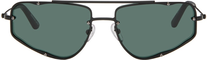 Photo: Eckhaus Latta SSENSE Exclusive Black 'The Speed' Sunglasses
