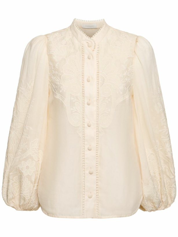 Photo: ZIMMERMANN Ottie Linen Embroidered Blouse