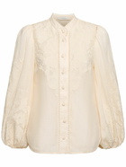 ZIMMERMANN Ottie Linen Embroidered Blouse