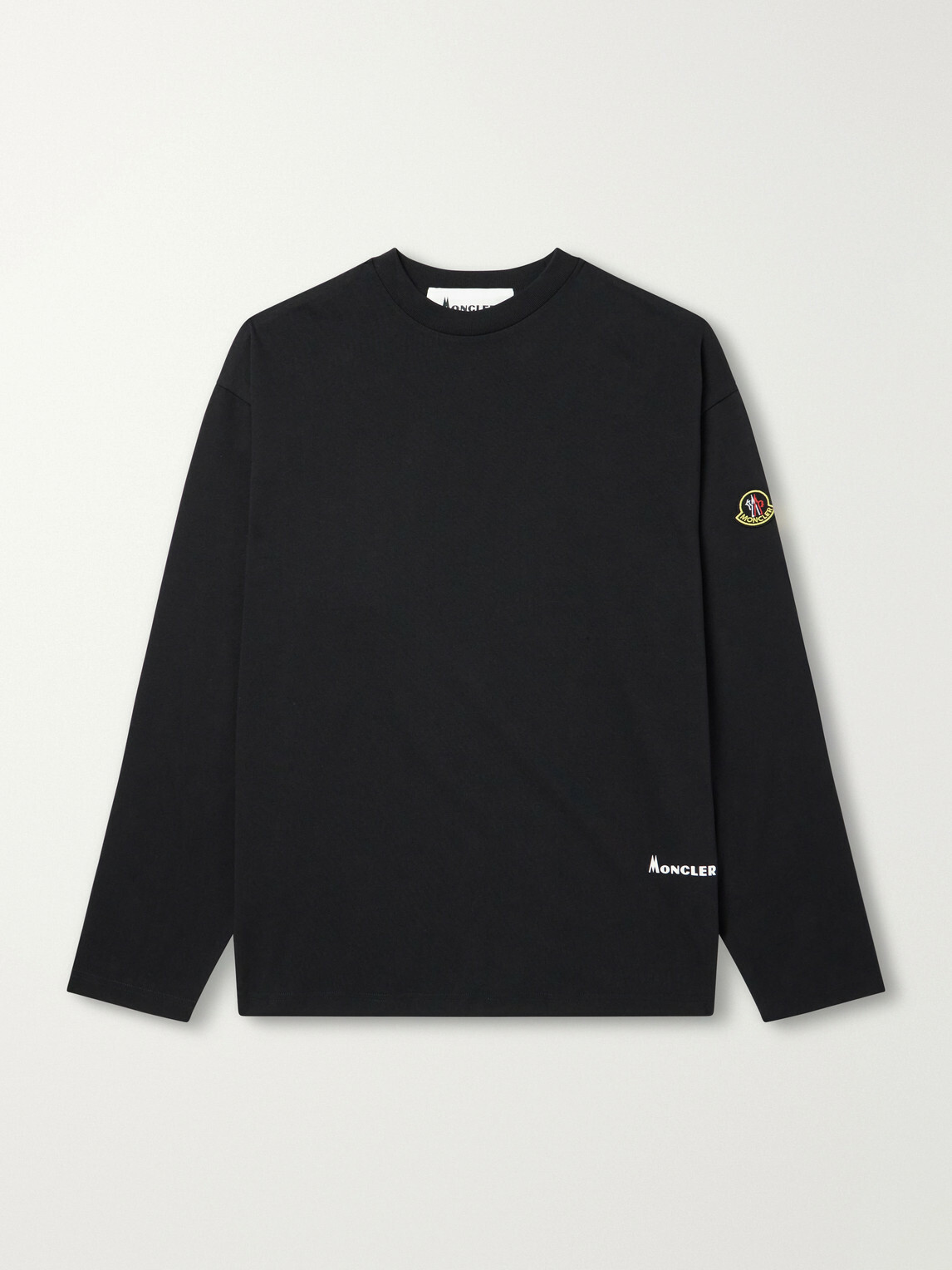 Moncler - Logo-Detailed Cotton-Jersey T-Shirt - Black
