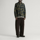 Folk Men's Patch Overshirt in Olive Navy Cast Print