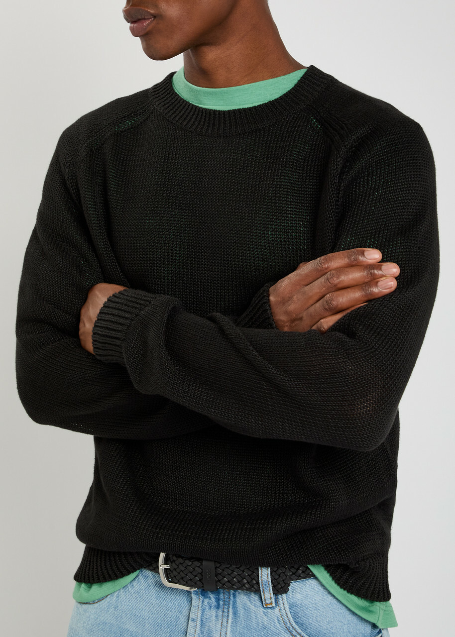 Studio Nicholson Linen-knit Jumper Black