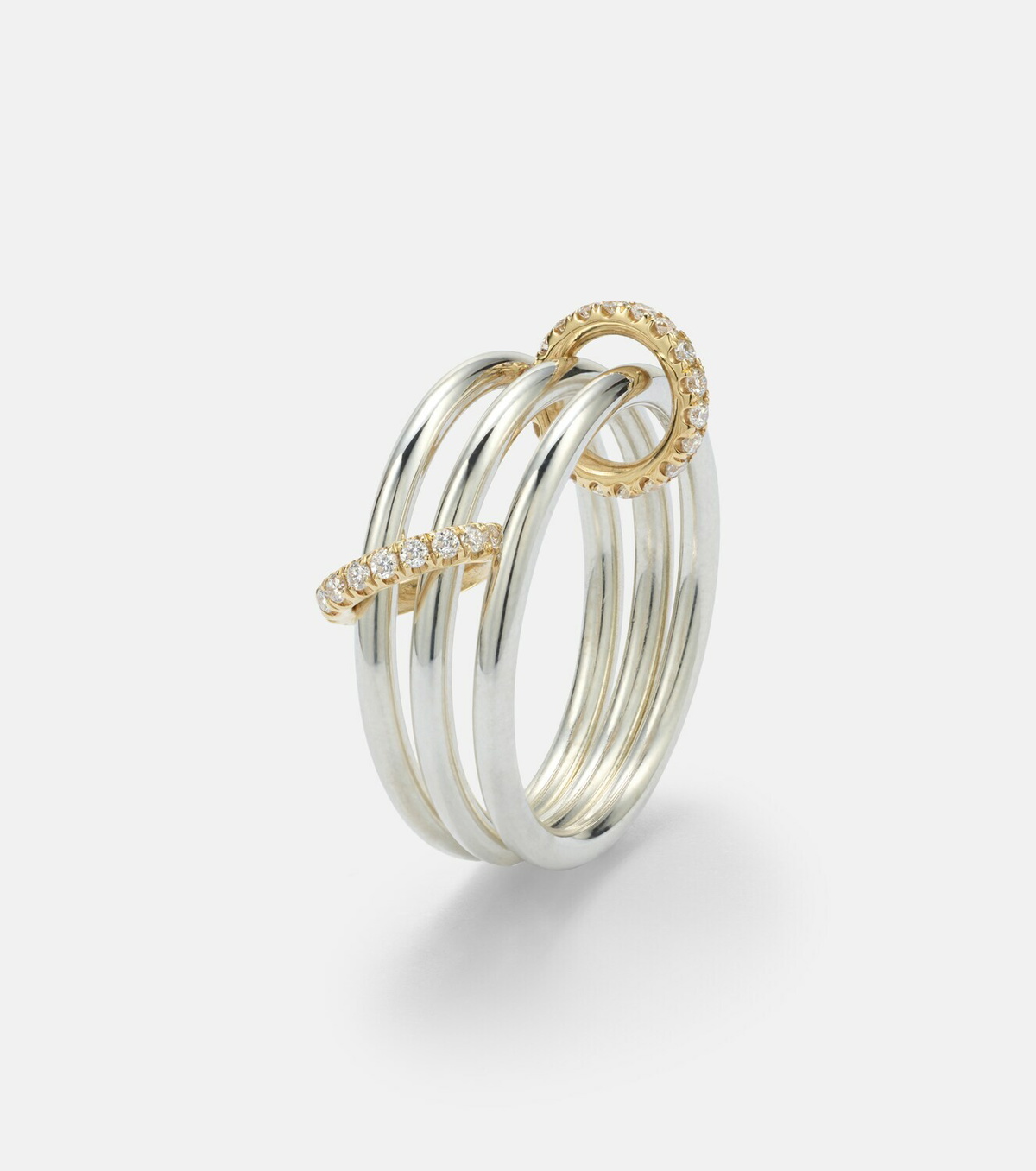Spinelli Kilcollin Solarium 925 sterling silver and 18kt gold ring with diamonds