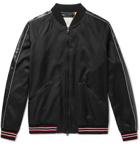 Moncler Genius - 7 Moncler Fragment Striped Embroidered Satin-Jersey Bomber Jacket - Black