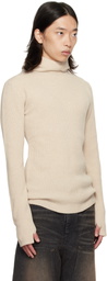 EGONlab Beige Knit Hoodie