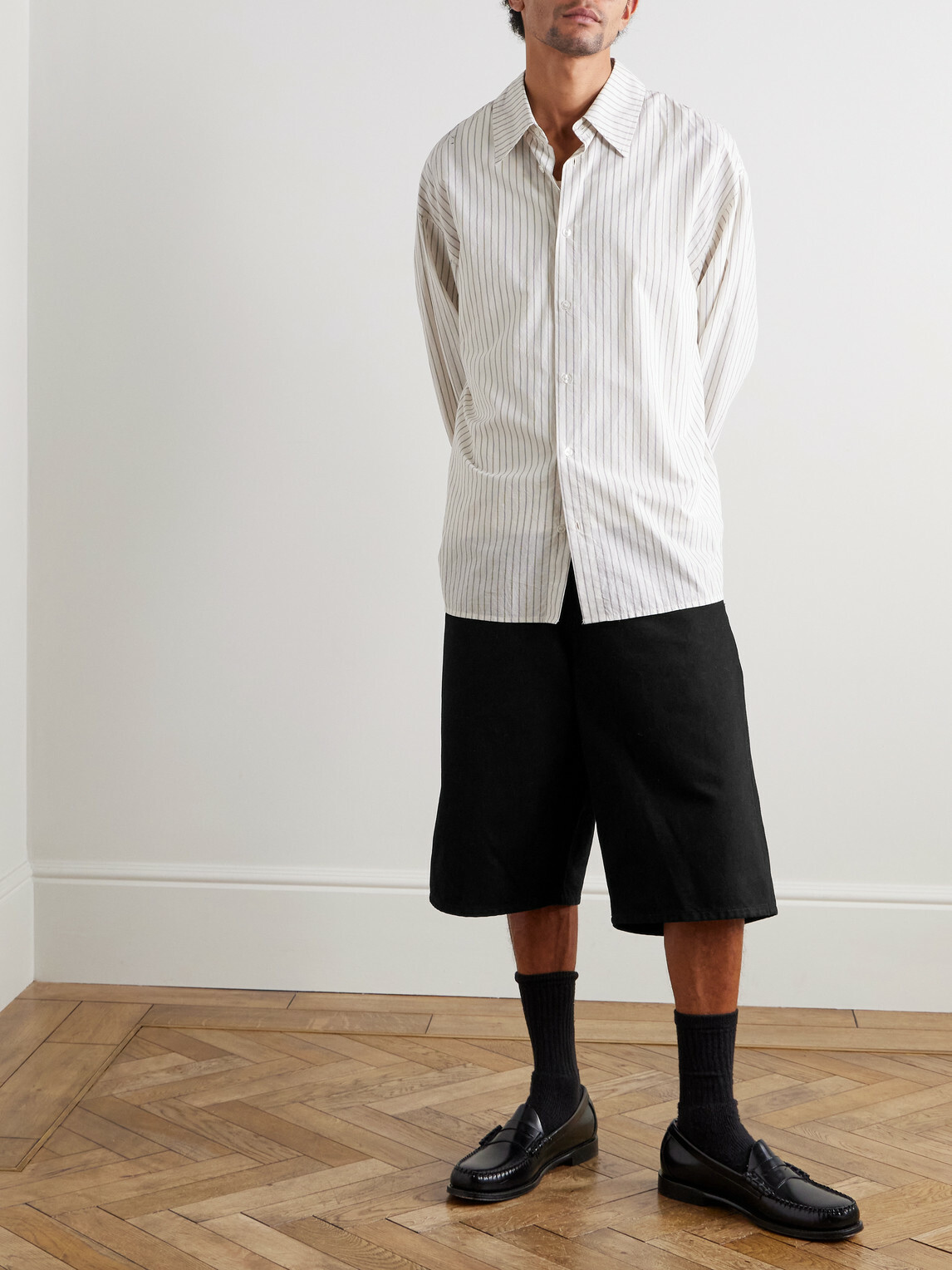 AGOLDE - Fusion Straight-Leg Denim Shorts - Black
