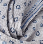 Brunello Cucinelli - Printed Mélange Linen and Cotton-Blend Pocket Square - Gray