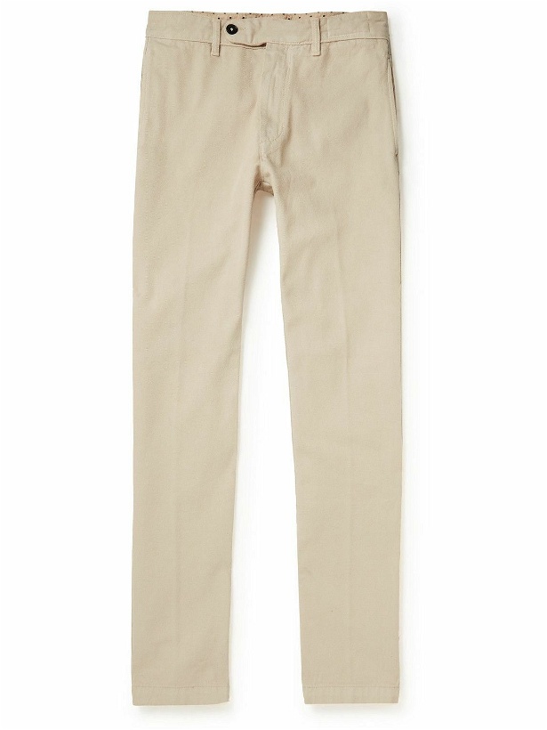 Photo: Massimo Alba - Slim-Fit Cotton and Wool-Blend Suit Trousers - Neutrals