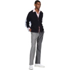 Thom Browne Navy and Grey Gingham Funmix Chino Trousers