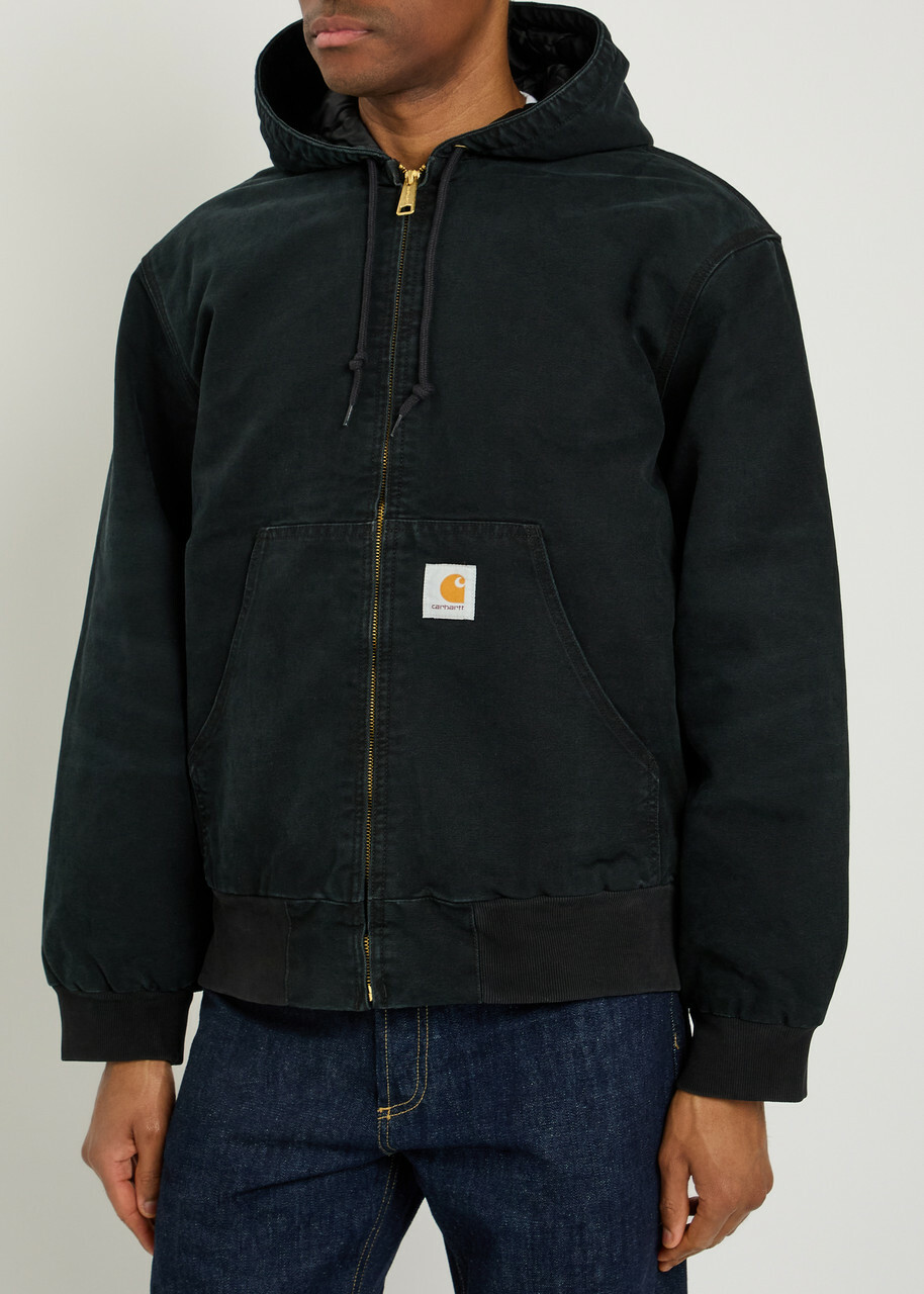 Carhartt Wip Active Quilted Hooded Canvas Jacket Black