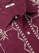 BODE - Trellis Embroidered Cotton Shirt - Burgundy