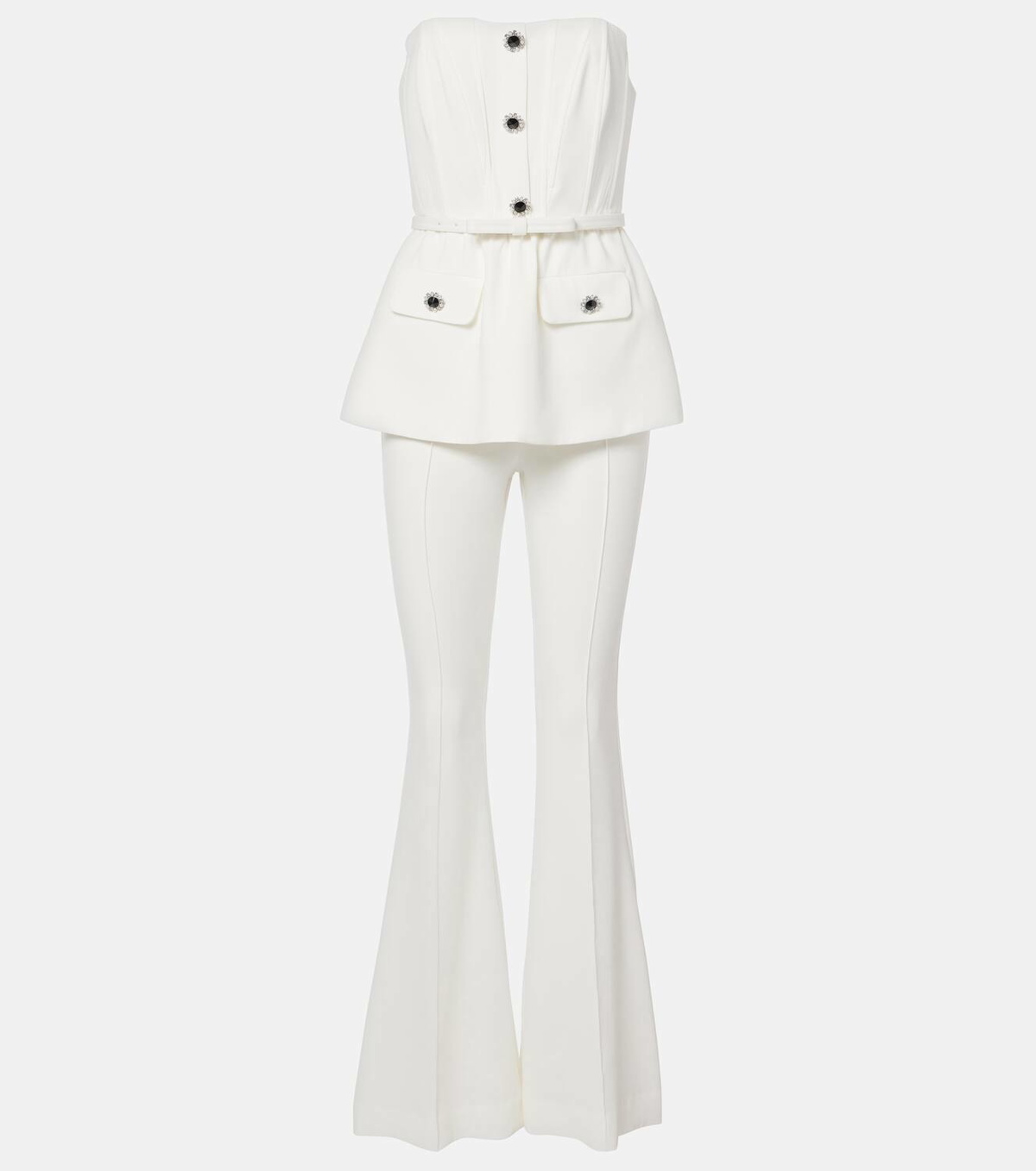 Self-Portrait Strapless crêpe jumpsuit