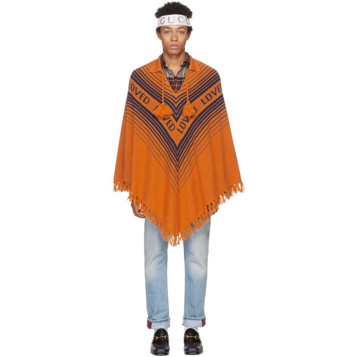Photo: Gucci Orange and Blue Loved Poncho 