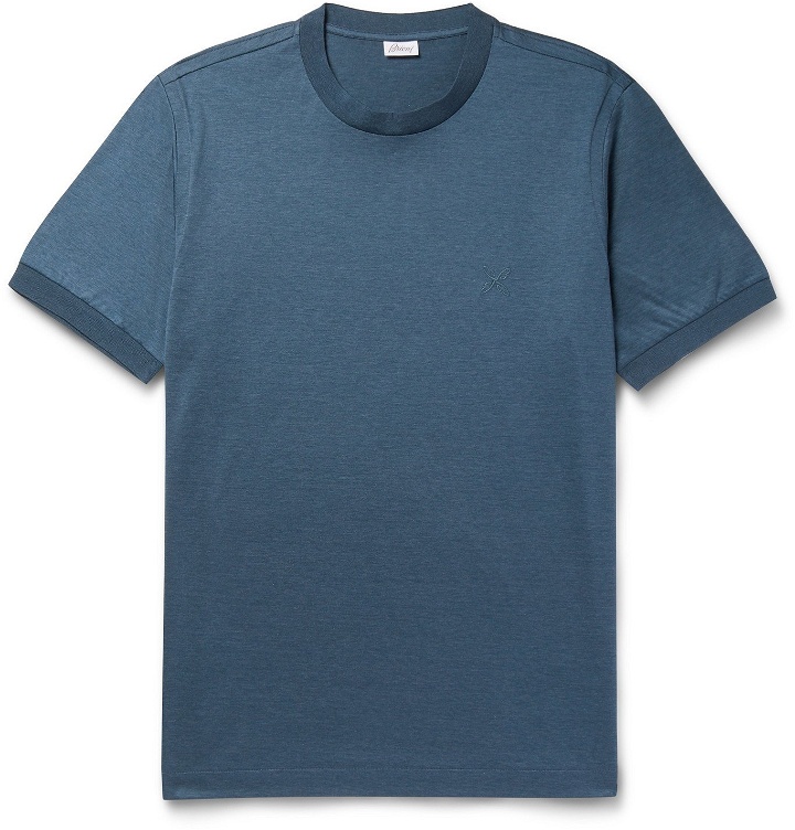 Photo: BRIONI - Cotton-Jersey T-Shirt - Blue