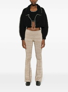 AISLING CAMPS Black Whipstitch Cropped Cardigan