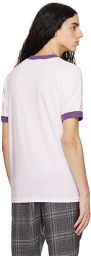 Anna Sui SSENSE Exclusive White & Purple Cat Dolly Head T-Shirt