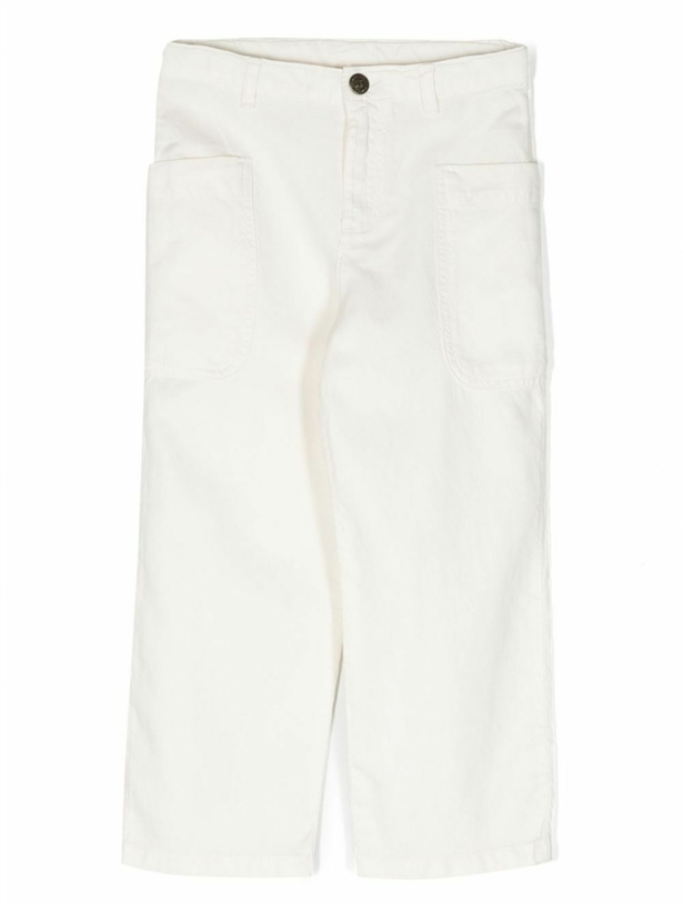 Photo: Bonpoint White Straight-Leg Canvas Trousers