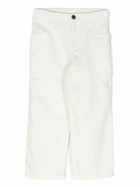 Bonpoint White Straight-Leg Canvas Trousers