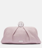 Aquazzura Tequila embellished canvas clutch
