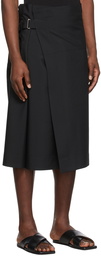 132 5. ISSEY MIYAKE Black Tucked Skirt