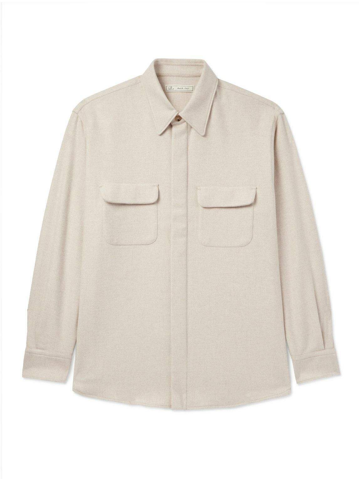 UMIT BENAN B - Wool and Cashmere-Blend Overshirt - Neutrals