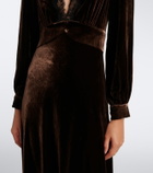 Rixo Emory lace-trimmed velvet maxi dress