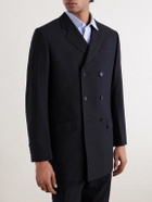 Enfants Riches Déprimés - The Pierre Doubled-Breasted Pinstriped Virgin Wool-Twill Blazer - Black