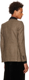 Dries Van Noten Brown Houndstooth Blazer