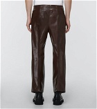 Bottega Veneta - Leather straight pants