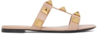 Valentino Garavani Pink Roman Stud Flat Slide Sandals