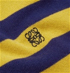 Loewe - Logo-Embroidered Striped Wool and Cashmere-Blend Sweater - Yellow