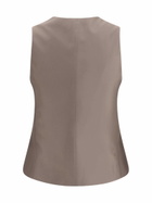 Giorgio Armani Single-breasted Hemp And Viscose Vest