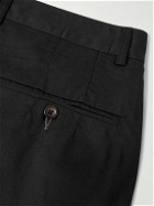 Universal Works - Straight-Leg Pleated Cotton-Twill Trousers - Black