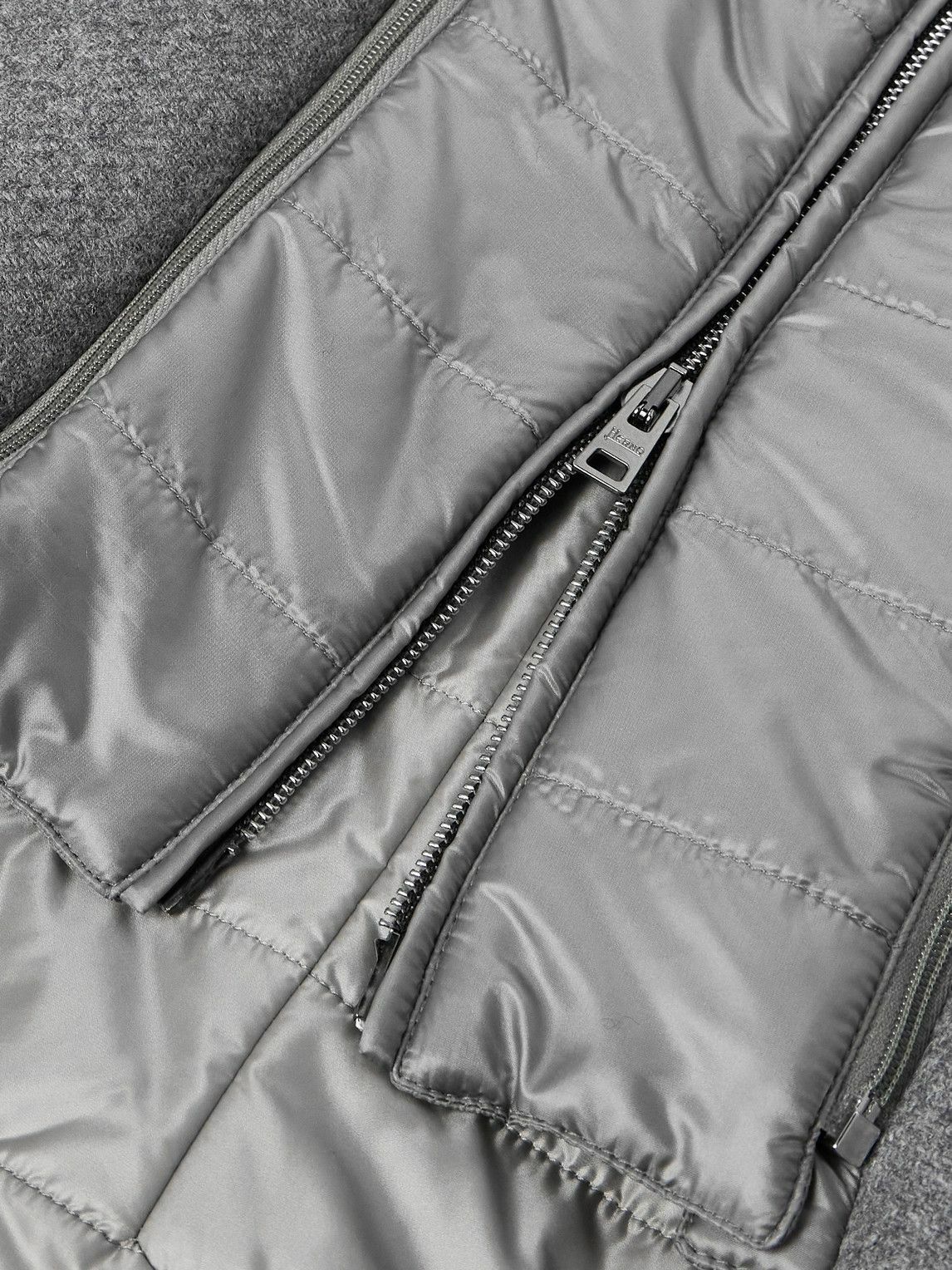 Herno - Convertible Padded Wool-Blend and Quilted Shell Coat - Gray