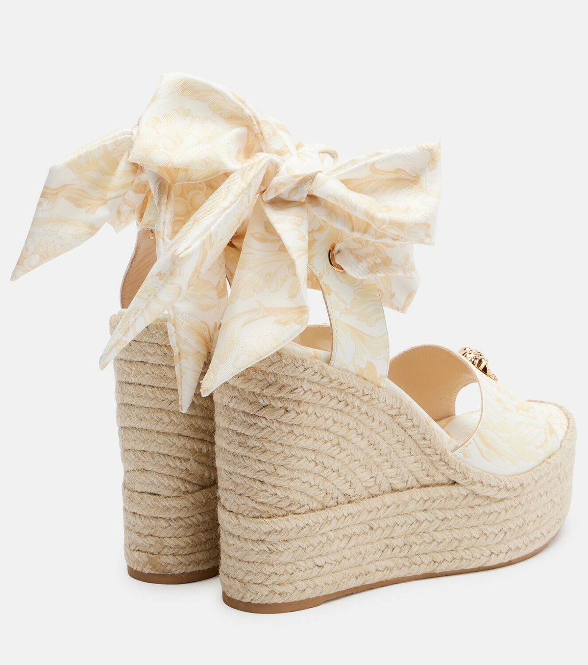 Versace 120 leather platform espadrille wedges