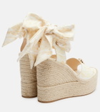 Versace 120 leather platform espadrille wedges