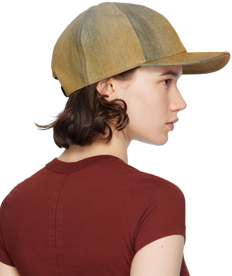 Rick Owens DRKSHDW Yellow Degrade Denim Baseball Cap