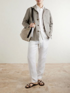 Canali - Straight-Leg Linen Trousers - White