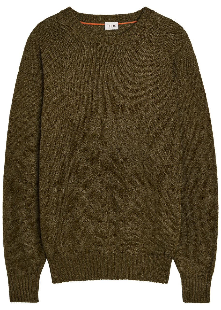 Tods Crew-neck Cotton-knit Jumper Brown