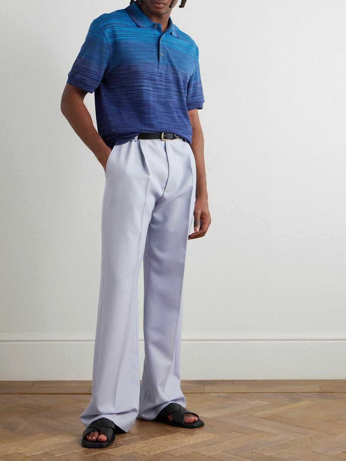 Missoni - Space-Dyed Cotton-Piqué Polo Shirt - Blue